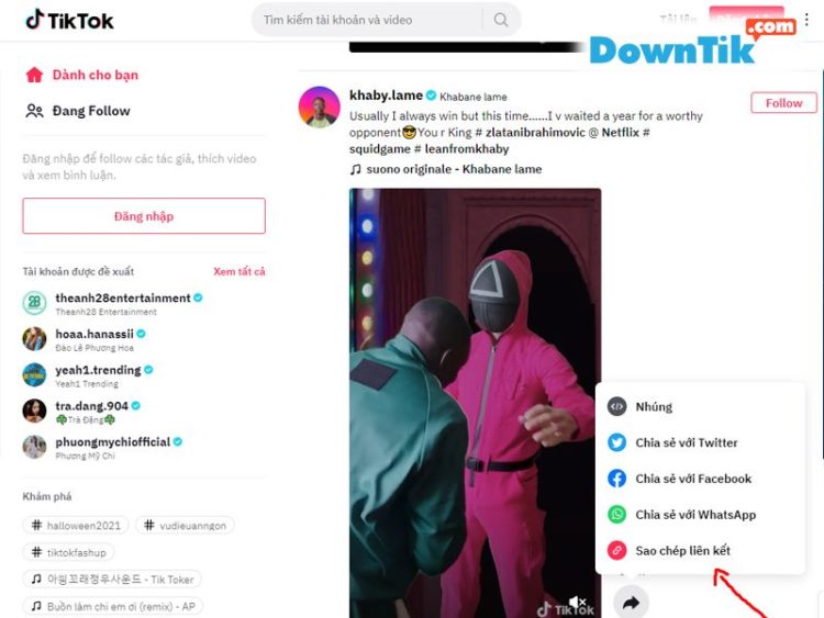 download video trên TikTok